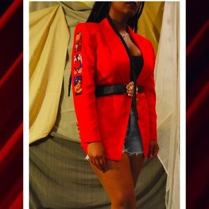 Red Tarot Card Blazer